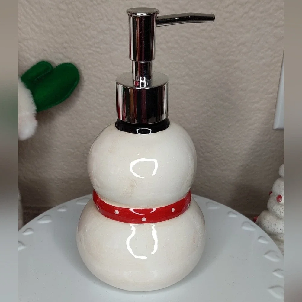 Johanna Parker Retro Conrad Snowman Christmas‎ Soap Pump Dispenser DISCONTINUED